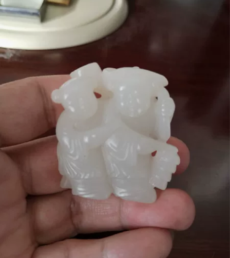 新疆和田玉玉雕 合和二仙 47*40*18...