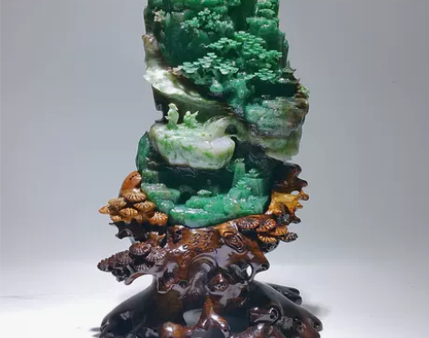收藏级玉雕世家 登峰造极 天然独山玉石绿