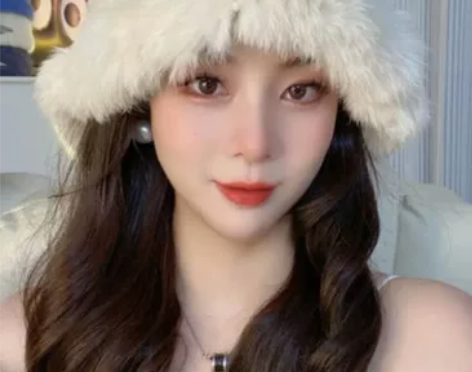 韩国2022兔毛帽子女秋冬季毛毛大头围毛茸...