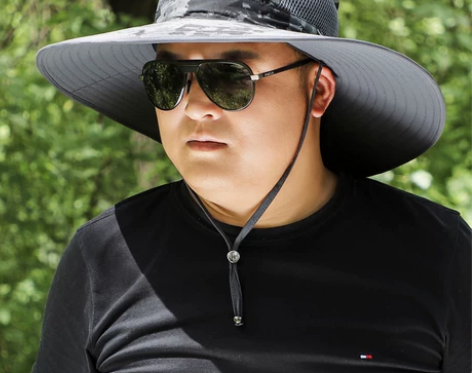 帽子男夏季加大头围防晒帽大檐透气渔夫帽户外...