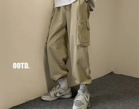 美丽的脏店日系街头潮流多口袋工装裤子男士潮...