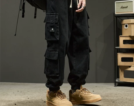 裤子加绒 加绒裤子工装男款美式潮牌束脚裤日...