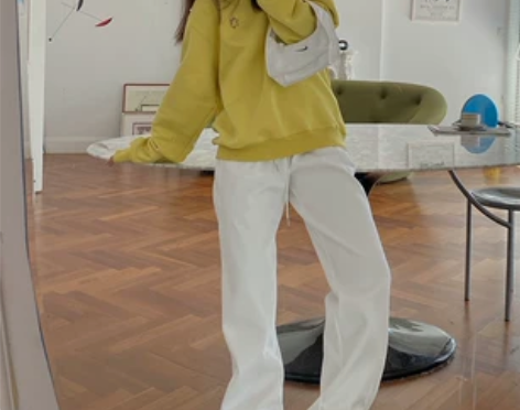 三吉黑花 卫裤运动裤女加绒束脚休闲裤子秋冬...
