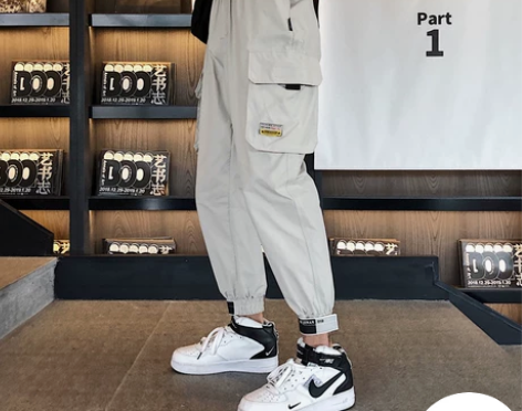 2022年秋冬加绒束脚工装裤女显瘦高腰宽松...