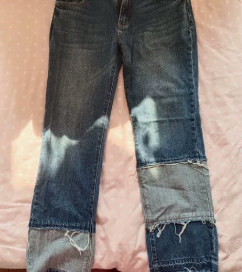 不规则做旧牛仔裤 小熊 teenie we...