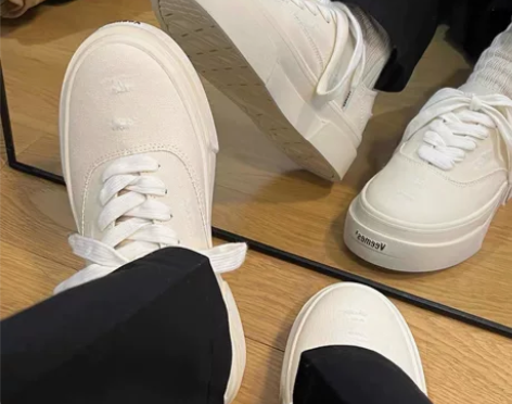 VEEMES RS001破坏做旧自然白低帮...