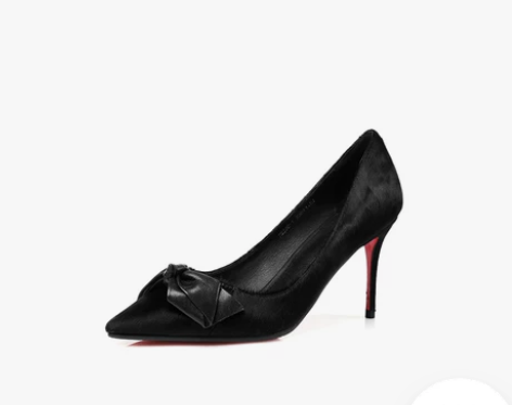 桑席猫2017春季新款胎羊毛尖头细跟高跟单...