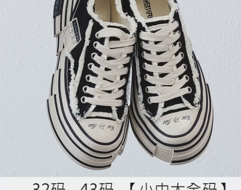 女鞋32小码33休闲板鞋吴建豪松糕帆布鞋4...