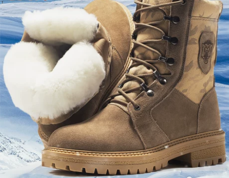 雪地靴男皮毛一体男靴真皮冬季保暖加绒加厚羊...