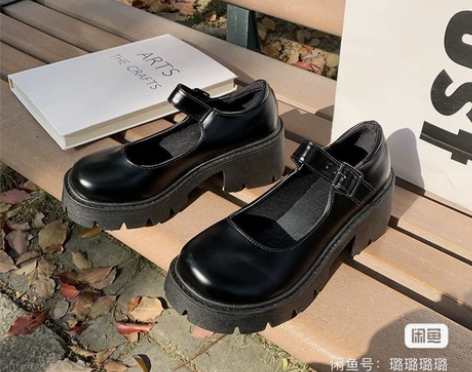 英伦小皮鞋女夏季薄款配裙子白色增高跟厚底复...