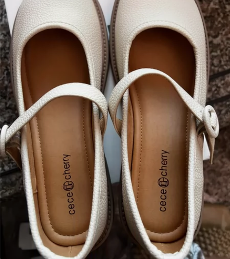 米白色软底女士浅口单鞋玛丽珍鞋懒人一脚蹬3...