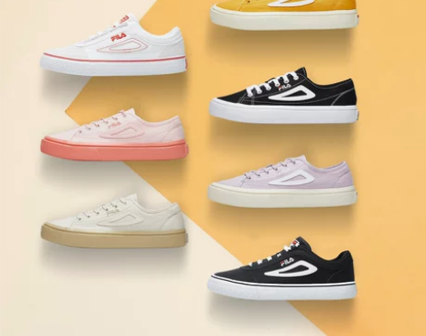 FILA斐乐小白鞋女帆布鞋男鞋黑2021春...