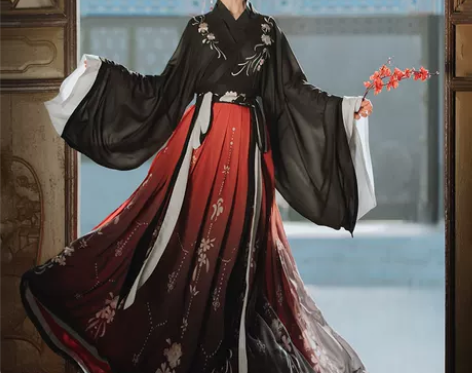 桔屿梧桐落汉服女中国风交领大袖齐腰襦裙大摆...