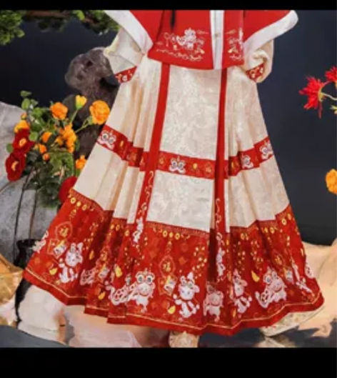 出茗月萱汉服明制马面 嗨皮兔 盲盒开出 不...