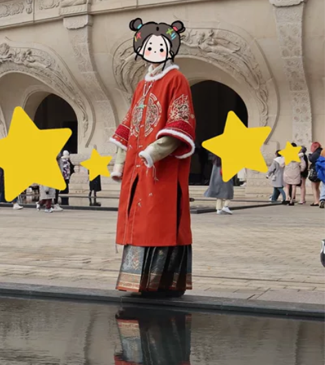 七月夕汉服 剔红海棠 原创立领短衫改良圆领...