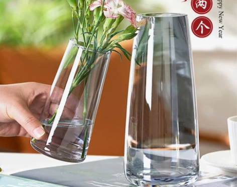 【两件套】轻奢网红T型花瓶透明玻璃创意简约...