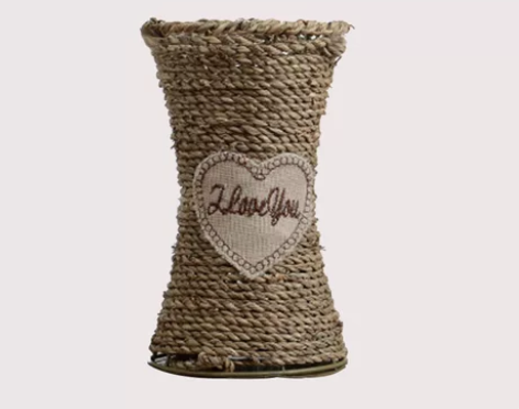 花瓶摆件客厅插花满天星干花藤编草编织花盆花...