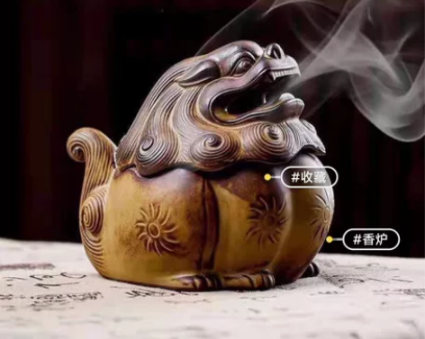 转让家里一个陶瓷貔貅盘香炉招财香炉   高...