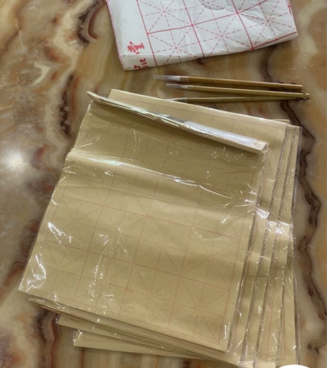 全新书法毛笔，书法毛粘，书法纸8*8cm ...