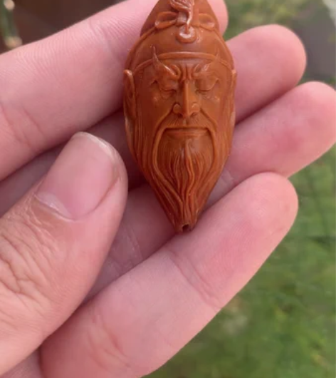 苦石核雕关公，2.084.5，全品无瑕疵，...