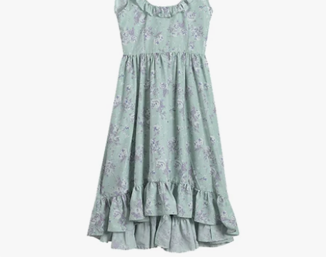 小野智恩 荷叶边连衣裙女新款2020夏中长...