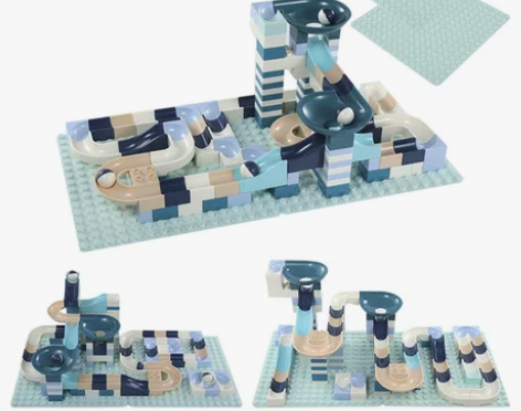 儿童欢乐轨道益智积木塑料滑道大颗粒积木 百...