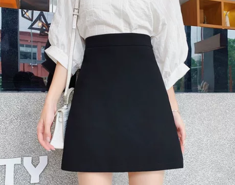 秋季西装包臀a字裙黑色高腰职业工装半身裙，...