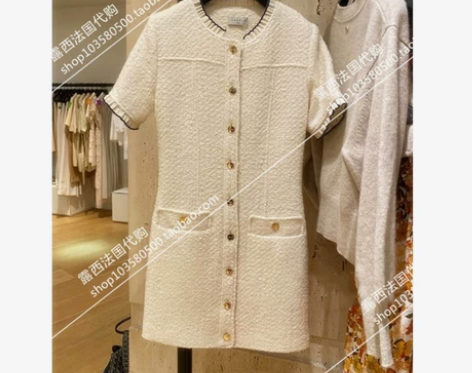 露西法代SANDRO21秋冬小香风粗花呢荷...