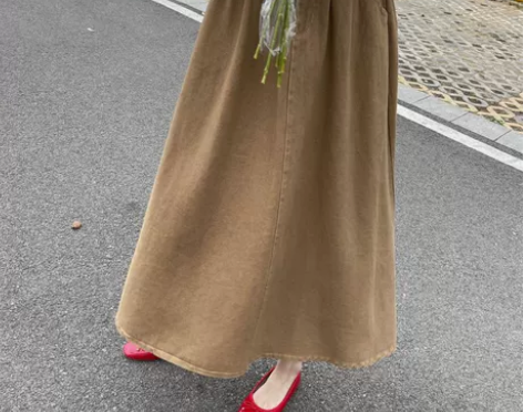 2022春季新款 优质复古文艺风少女感伞裙...
