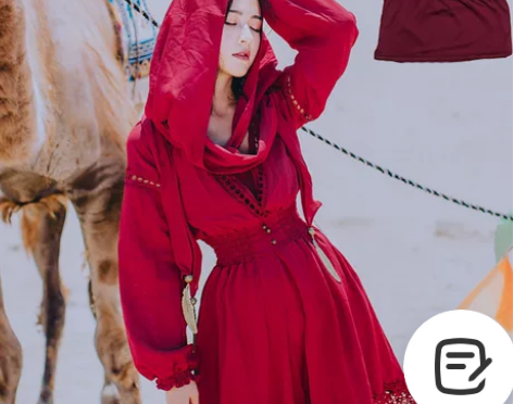 民族风复古棉麻显瘦连衣裙青海湖红色旅拍度假...