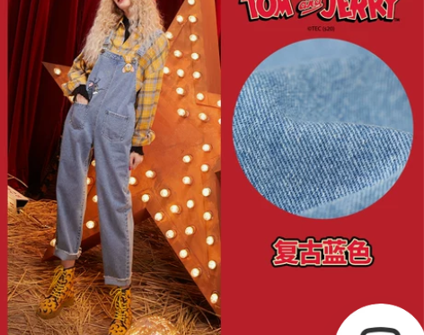 【猫和老鼠】妖精的口袋背带牛仔裤2020春...