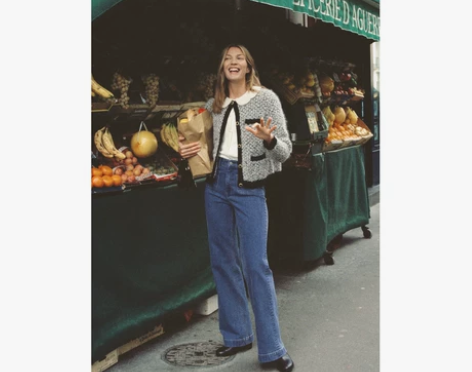 高腰复古喇叭牛仔裤弹性宽松新款女 ＆ Ot...