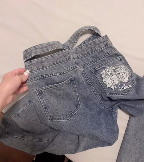 高腰牛仔裤 s码 9成新 本人168 11...