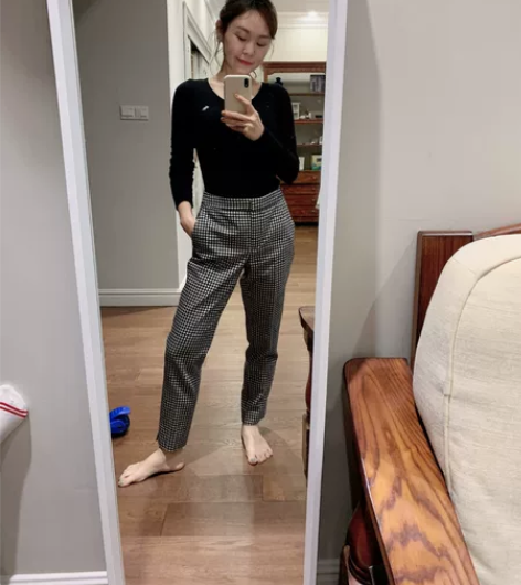 MD 黑白格 羊毛裤  全羊毛 质感很好 ...