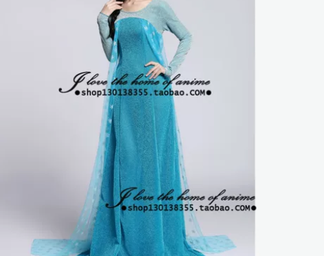 新款冰雪奇缘艾莎公主Anna礼服裙cosp...