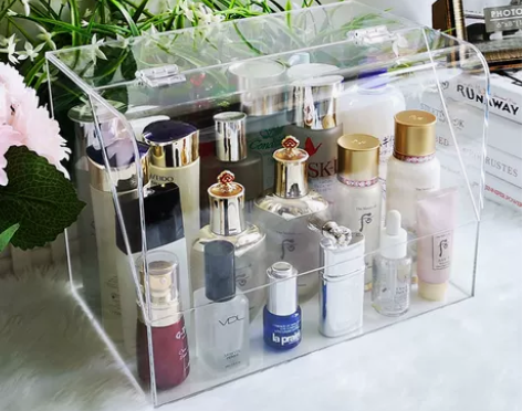 透明亚克力特大号加高护肤品收纳盒化妆品整理...