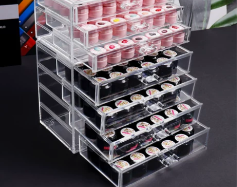 高透明亚克力收纳盒罐装胶彩绘光疗胶抽屉式收...