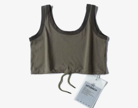 夏装港味泫雅外穿抽绳显瘦潮宽松短款吊带背心...