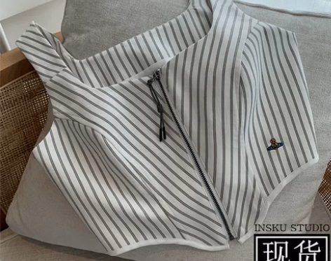 樊樊2022新款鱼骨大方领吊带背心女夏季性...