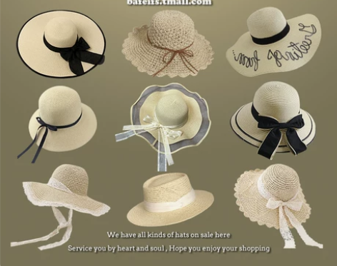 草帽女夏沙滩帽新款遮阳帽法式遮脸太阳帽20...