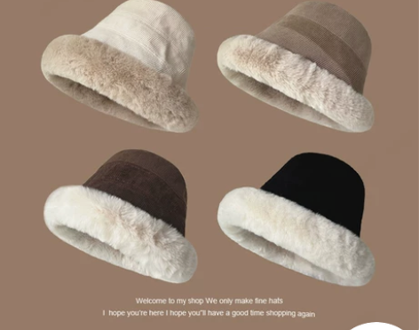 【年货价】2022新款毛绒渔夫帽女冬季加厚...