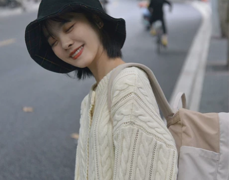 渔夫帽女秋双面秋冬可爱羊毛呢盆帽圆脸显脸小...