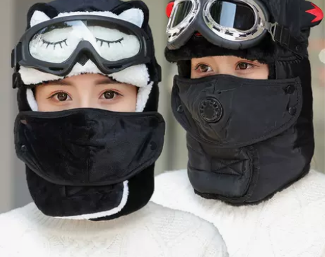 冬季保暖雷锋帽女韩版可爱加厚防风骑车帽子户...