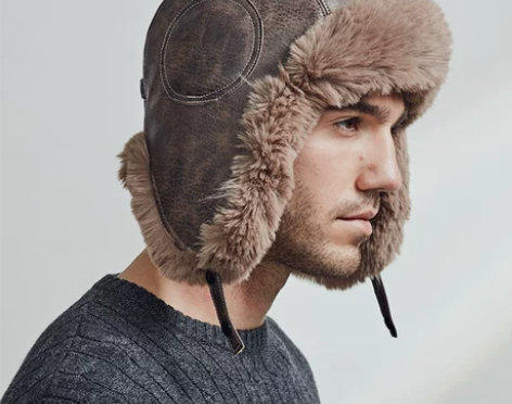 男秋冬雷锋帽加厚加棉绒保暖pu防风防水骑行...