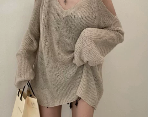 防晒罩衫女夏薄款设计感小众心机v领冰丝针织...