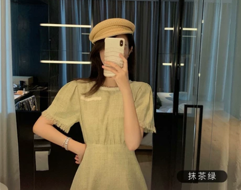 张大奕 2019年流行裙子连衣裙收腰显瘦气...