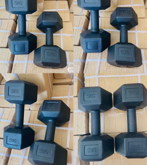 全新，全新 全新六角包胶哑铃10公斤一对 ...