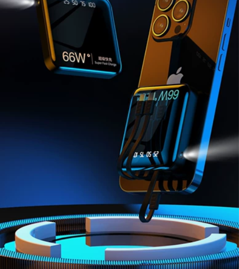 充电宝超级快充自带线三合一20000毫安超...