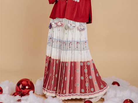 七月夕 走秀款 绒果 袄裙立领短袄褶裙原创...