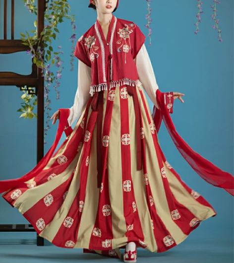 珍缕唐制汉服女正品原创【不夜唐】唐背子齐腰...